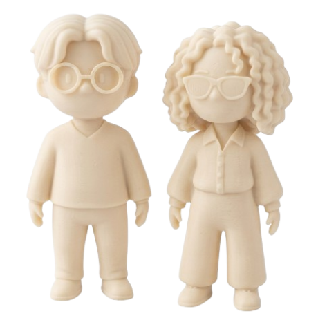 Dos figuras MiniYo personalizadas sin pintar
